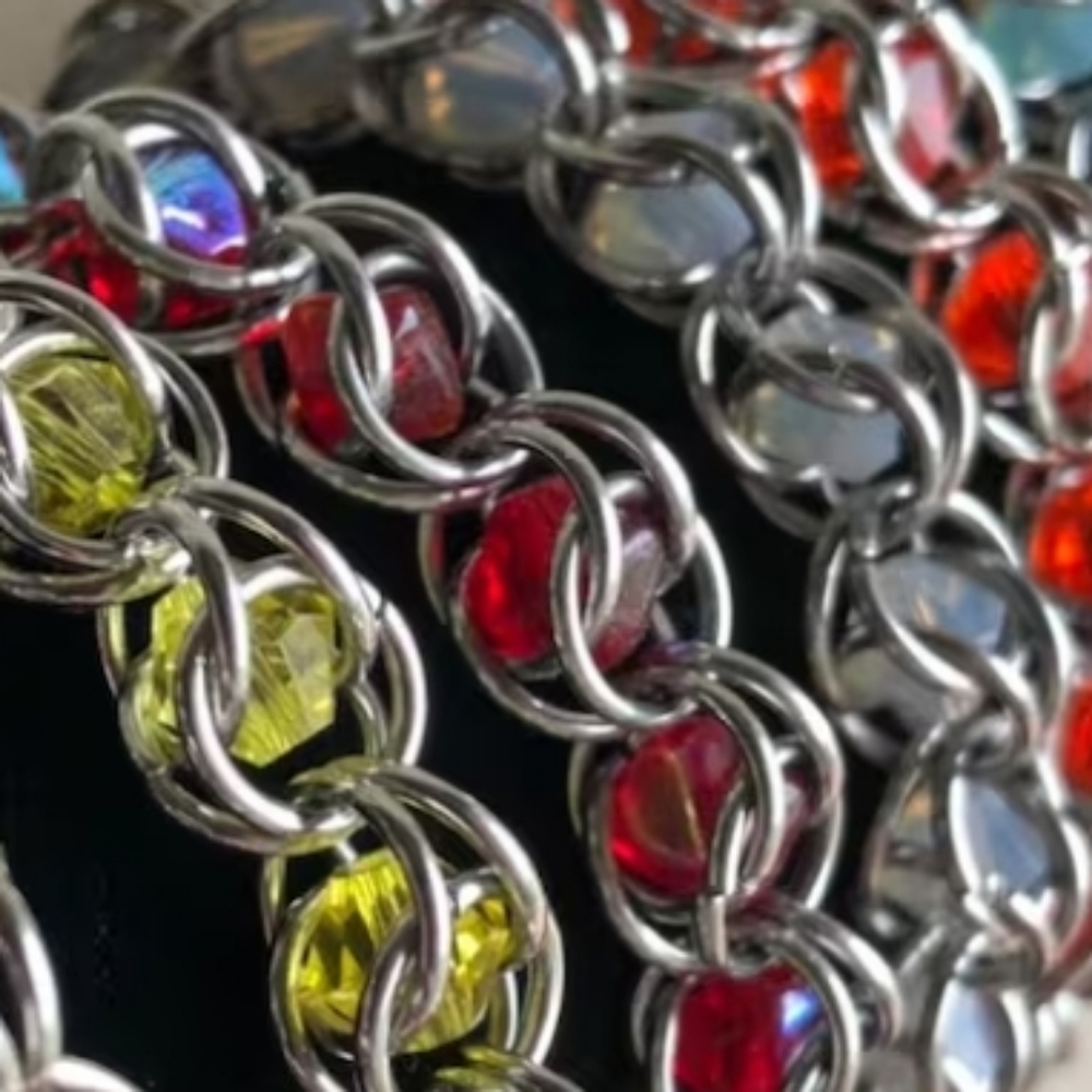 Swarovski Crystal Captured Chainmaille Bracelet - Picture 4 of 6